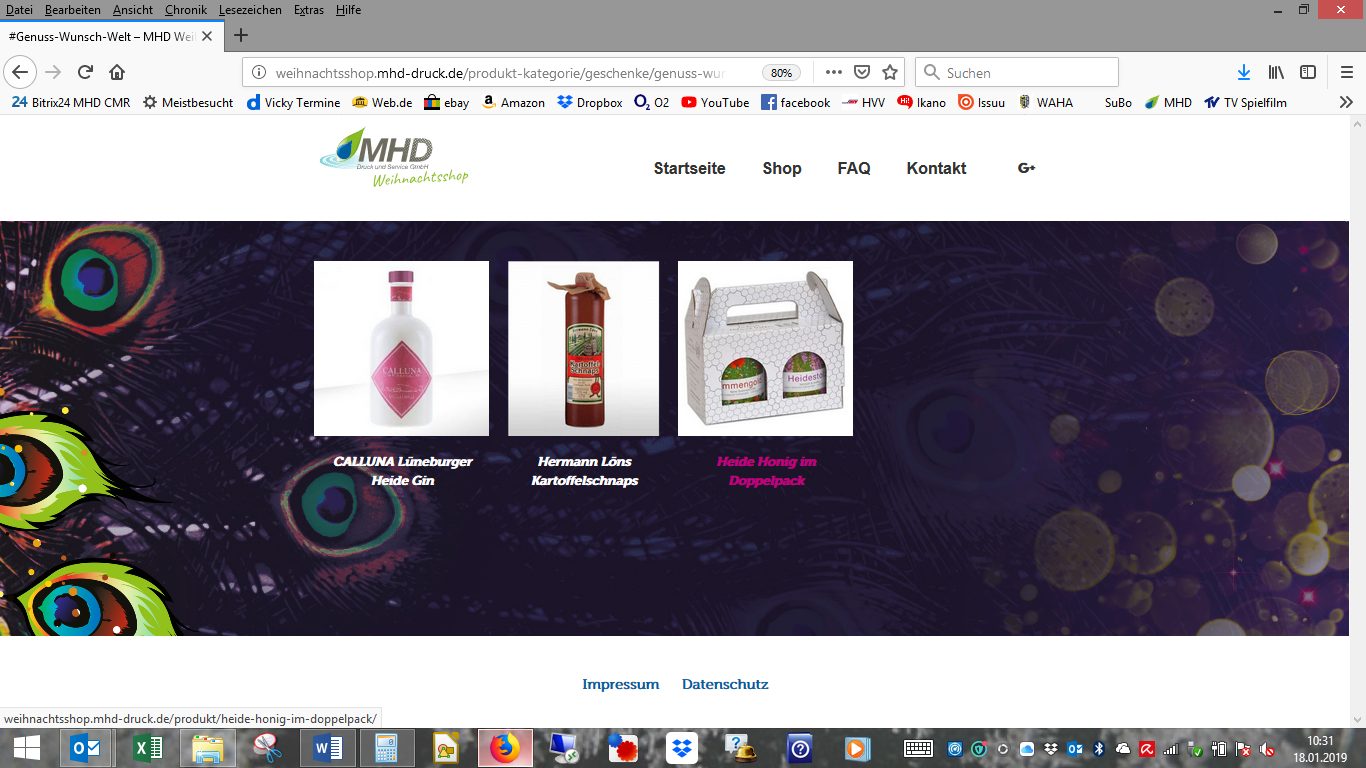Drei Geschenkideen im Shop: Gin, Kartoffelschnaps und Honig-Doppelpack