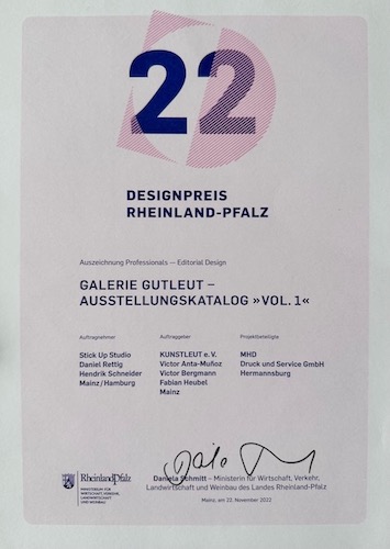Designpreis Rheinland-Pfalz 2022, Auszeichnung für Editorial Design „Vol. 1“